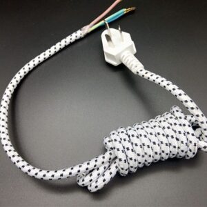 cotton-braided iron power cord